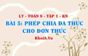 Cách chia đa thức cho đơn thức, đơn thức cho đơn thức? Ví dụ? Toán 8 bài 5 kn1c1b5